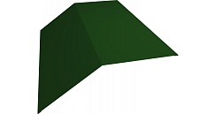 Планка конька плоского 190х190 0,5 Satin с пленкой RAL 6002 лиственно-зеленый
