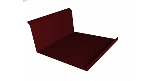 Планка примыкания нижняя 20х122х260х15 0,5 Quarzit с пленкой RAL 3005 красное вино