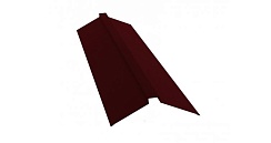 Планка конька плоского 115х30х115 мм Grand Line Polydexter 0,5 мм RAL 3005 красное вино