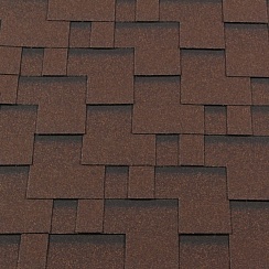 Гибкая черепица RoofShield Classic Modern коричневая с оттенением
