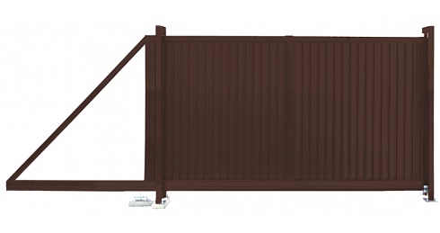 Ворота откатные Grand Line Премиум 2,0х4,5 RAL 8017
