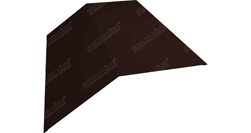 Планка конька плоского 145х145 0,5 Quarzit с пленкой RAL 8017 шоколад Metallic