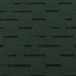 Гибкая черепица RoofShield Classic Modern зеленая с оттенением