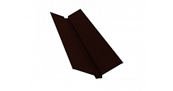 Планка ендовы верхней 115х30х115 0,5 Satin с пленкой RR 32 темно-коричневый