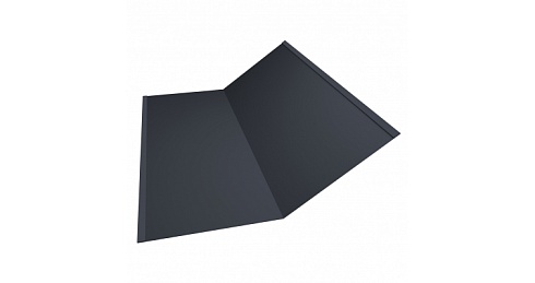 Планка ендовы нижней 300х300 0,5 Satin с пленкой RAL 7024 мокрый асфальт