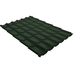 Металлочерепица Grand Line Modern Velur 0,5 RAL 6020 хромовая зелень