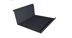 Планка примыкания нижняя 20х122х260х15 0,5 Satin с пленкой RAL 7024 мокрый асфальт