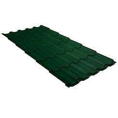Металлочерепица Grand Line Kredo Polydexter Matt 0,5 мм RAL 6005 зеленый мох