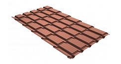 Металлочерепица Grand Line Quadro Profi 0,5 мм Quarzit Cuprum Steel