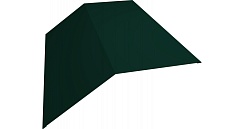 Планка конька плоского 190х190 0,5 Quarzit с пленкой RAL 6005 зеленый мох