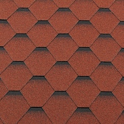 Гибкая черепица RoofShield Classic Standart кирпично-красная с оттенением