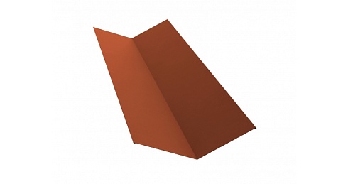 Планка ендовы верхней 145х145 0,5 Satin с пленкой RAL 8004 терракота