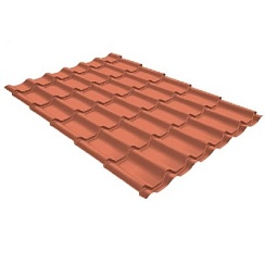 Металлочерепица Grand Line Classic Quarzit 0,5 мм Cuprum Steel медь