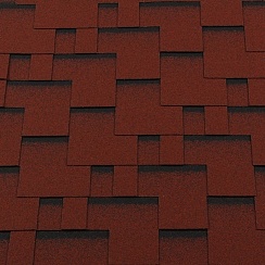 Гибкая черепица RoofShield Classic Modern красная с оттенением