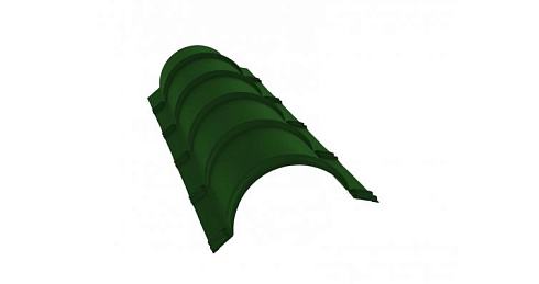 Планка малого конька полукруглого 0,5 Satin с пленкой RAL 6002 лиственно-зеленый
