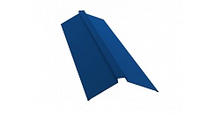 Планка конька плоского 150х40х150 0,5 Satin с пленкой RAL 5005 сигнальный синий