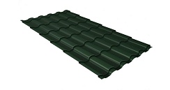 Металлочерепица Grand Line Kredo 0,5 мм Quarzit lite RAL 6020 хромовая зелень