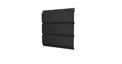 Софит металлический центральная перфорация 0,5 GreenCoat Pural с пленкой RR 23 темно-серый (RAL 7024 мокрый асфальт)