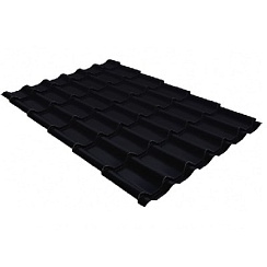 Металлочерепица Grand Line Kredo GreenCoat Pural Matt 0,5 мм RR 33 черный (RAL 9005 черный)