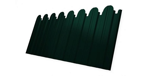 Профнастил фигурный С10 Grand Line Quarzit lite 0,5 мм RAL 6005 зеленый мох