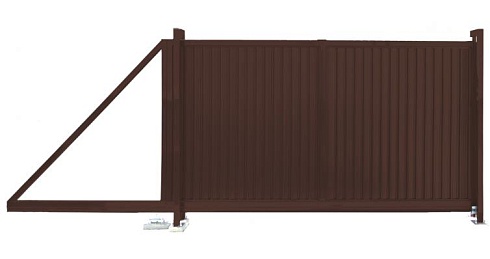 Ворота откатные Grand Line Премиум 2,0х3,5 RAL 8017