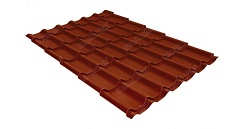 Металлочерепица Grand Line Classic 0,5 мм Satin Matt RAL 8004 терракота
