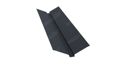 Планка ендовы верхней 115х30х115 0,5 Polydexter с пленкой RAL 7024 мокрый асфальт
