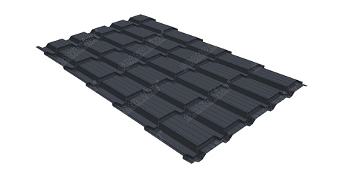 Металлочерепица Grand Line Quadro Profi 0,5 мм Satin RAL 7024 мокрый асфальт