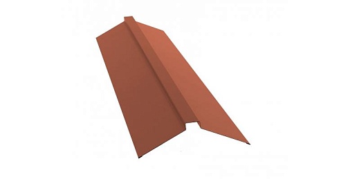 Планка конька плоского 115х30х115 мм Grand Line Quarzit  0,5 мм Cuprum Steel