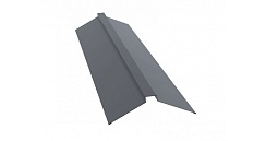 Планка конька плоского 115х30х115 мм Grand Line PE 0,45 мм RAL 9006