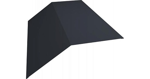 Планка конька плоского 145х145 0,5 Satin с пленкой RAL 7024 мокрый асфальт