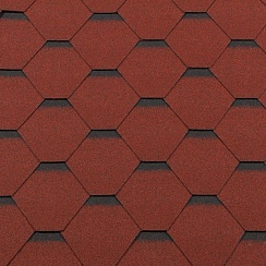 Гибкая черепица RoofShield Classic Standart красная с оттенением