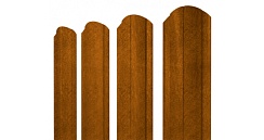 Штакетник круглый фигурный Grand Line Print Twincolor РФ 0,45 Golden Wood