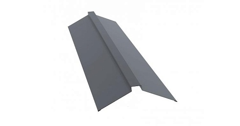 Планка конька плоского 150х40х150 0,5 Satin с пленкой RAL 9006
