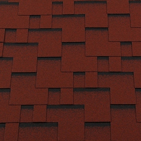 Гибкая черепица RoofShield Classic Modern красная с оттенением