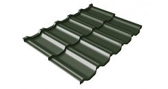 Металлочерепица модульная Grand Line Kvinta Uno c 3D резом 0,5 GreenСoat Pural Matt RR 11 темно-зеленый (RAL 6020 хромовая зелень)