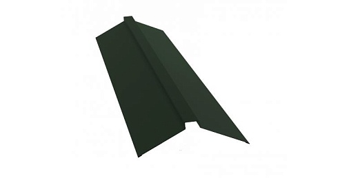 Планка конька плоского 150х40х150 мм Grand Line Velur 0,5 мм RAL 6020 хромовая зелень