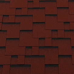 Гибкая черепица RoofShield Premium Modern красная с оттенением